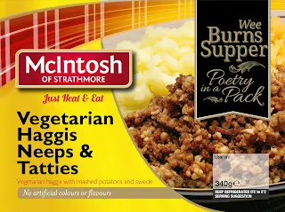 McIntosh vegetarian haggis, neeps and tatties