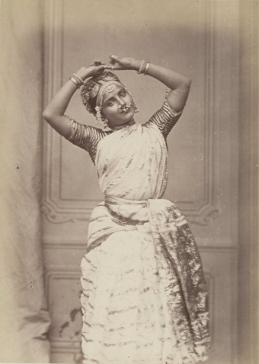 Tanjore Gnyana [Famous Sadir (Sadir) Attam (Bharathanatyam) Dancer], Thanjavur, Tamil Nadu, India | Rare & Old Vintage Photos (1875)