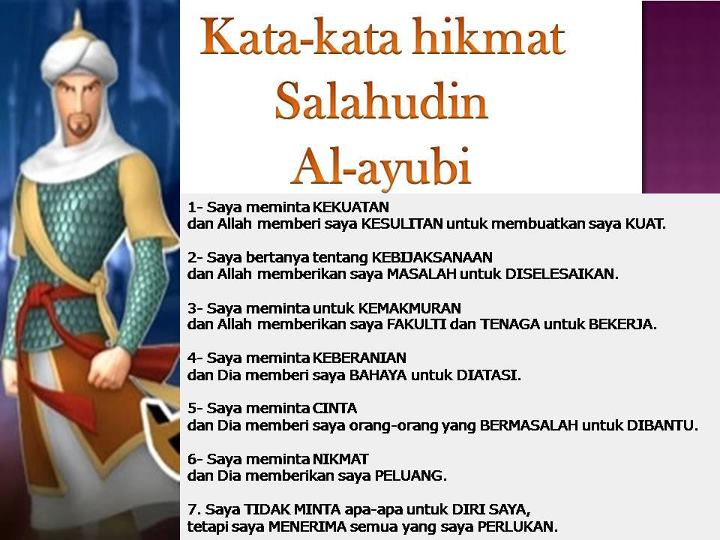 .: Kata-kata hikmat Salahudin Al-Ayubi