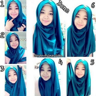 Kumpulan Gambar Tutorial Hijab Pashmina Satin untuk Pesta Pernikahan  Kumpulan Contoh Kreasi 