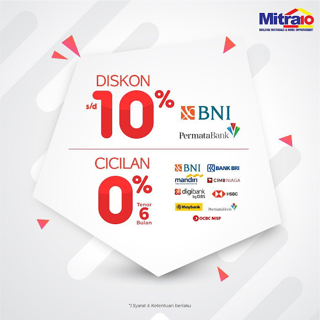 #Mitra10 - #Promo Cashback 5% & Diskon 10% Pakai Permata BNI (23 - 25 Agustus 2019)