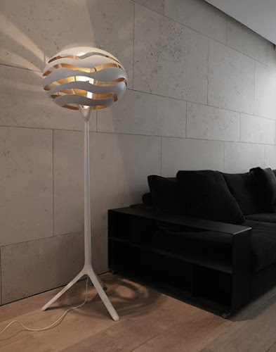 Torchiere Floor Lamp with Unusual Shade by Dab - Tree