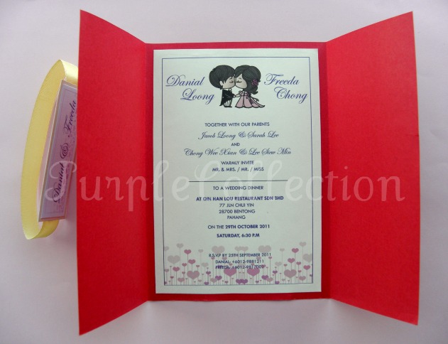 Here 39s the handmade Chinese Wedding invitation card by Danial and Freeda