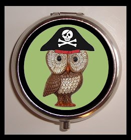 pillbox with pirate owl