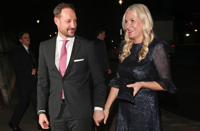 Crown Princess Mette-Marit wore a Cinderella ruffle trimmed silk blend maxi dress by The Vampire’s Wife