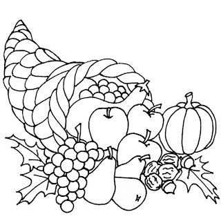 Thanksgiving Cornucopia Coloring Pages