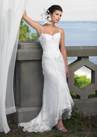 Romantic sleeveless beach wedding dress informal beach wedding gown 2011 