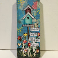 birdhouse art, painted birdhouse