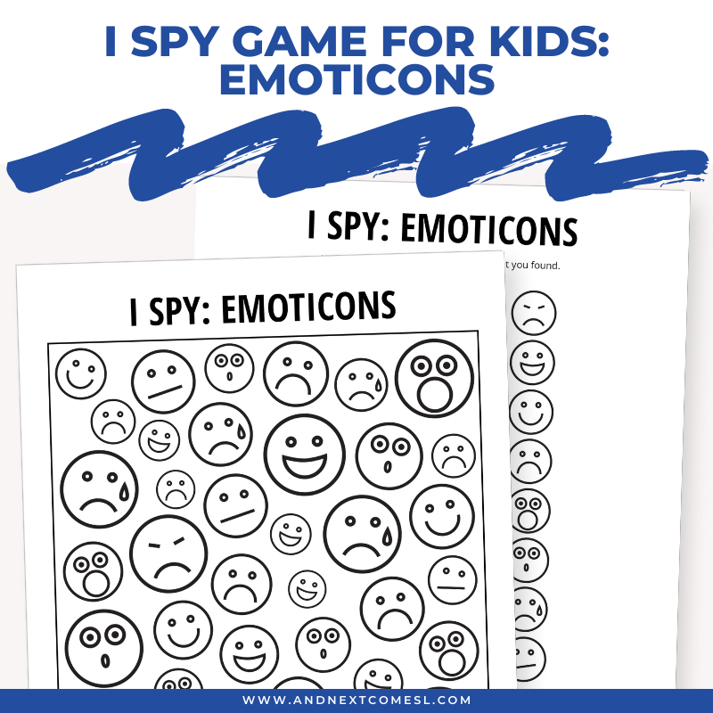 Printable emoticons I spy game for kids