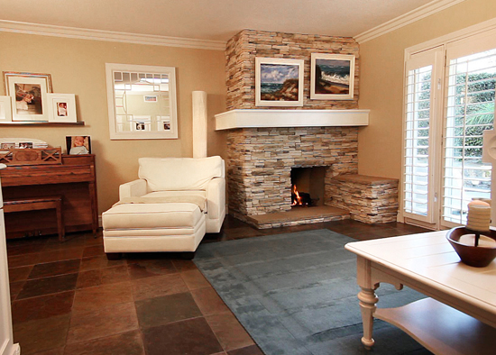 Present-Day-Brogue-Outstanding-Living-Room-Fireplace-Designs-With-Brown-Wall-Paint-And-White-Single-Sofa-And-White-Table-Also-Brick-Fireplace-And-Rustic-Tile-Floor.jpg Present Day Brogue Outstanding Living Room Fireplace Designs With Brown Wall Paint And White Single Sofa And White Table Also Brick Fireplace And Rustic Tile Floor
