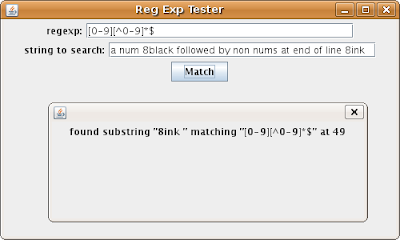 screenshot of regexp tester