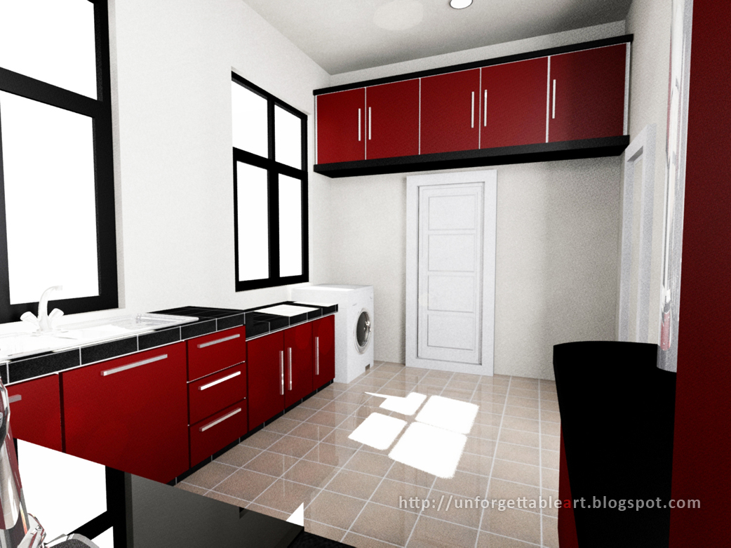 Red Kitchen Cabinet