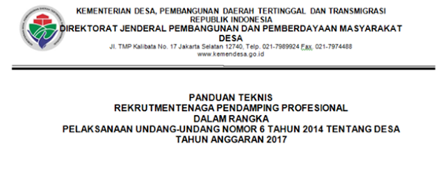 Info Rekrutment Tenaga Pendamping Desa Kementerian PDTT Republik Indonesia ! 