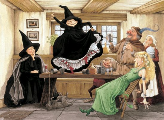 Image représentant les sorcières imaginées par Terry Pratchett dans la série de romans du Disque-monde.