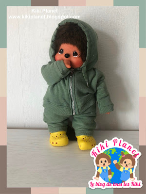 kiki jogging sport pants Monchhichi survêtement handmade fait main poupée 