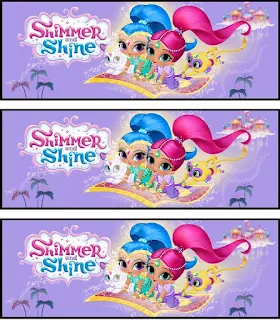 Shimmer y Shine: Etiquetas para Fiesta para Imprimir Gratis. 