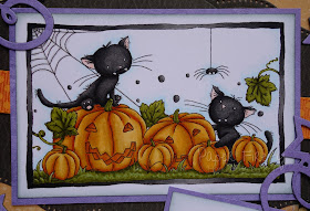 Halloween card with cats and pumpkins (image from LOTV)