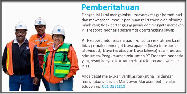 Lowongan Kerja Jakarta PT Freeport Indonesia Terbaru 2013 