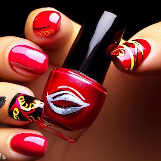 lipstick nail art designs