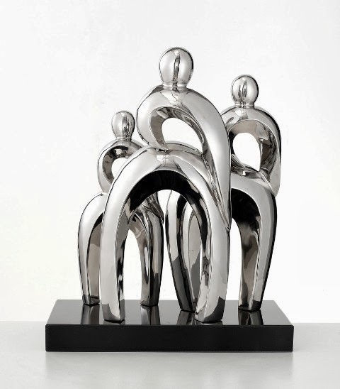 Three Companions - Polished Stainles Steel Abstract Sculpture Art By Nova Deko