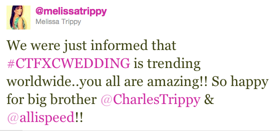 Congratulations to Charles Trippy and Alli Speed two of the biggest Youtube 