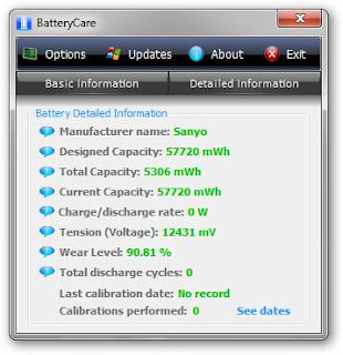Saving Battery With BatteryCare 0.9 detail info