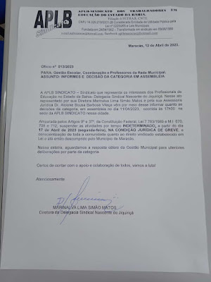 Professores de Maracás podem entrar em greve a partir de segunda-feira (11/04)