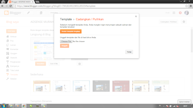 Tata Cara Mengganti Template Blogspot