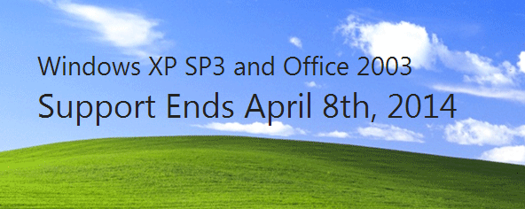 شركة  Support EndsWindows XP SP3 and Office 2003مايكروسوفت Microsoft ستتخلى عن دعم الويندوز XP إكسبي و أفيس Office 2003 في 8 أبريل من السنة الجارية