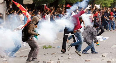 Demonstrators in the city of Ankara