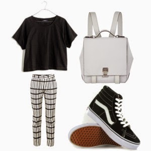 imafen look blanco y negro geometrico