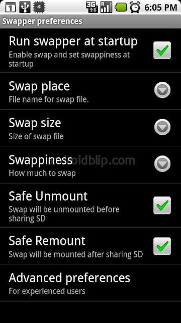 how to create android swap memori