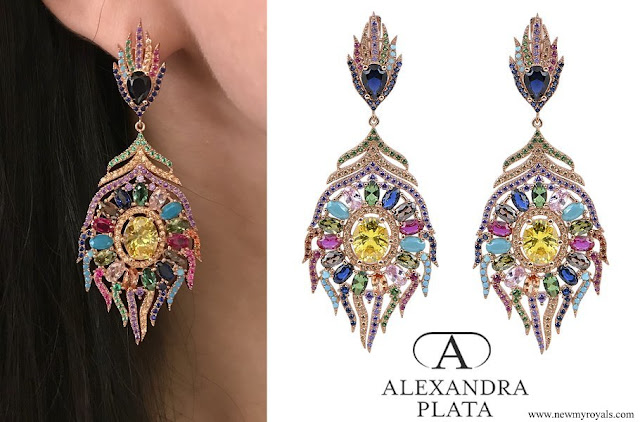 Queen Letizia wore ALEXANDRA PLATA Multicolor Earrings