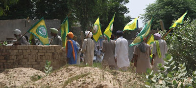 Peasants protesting against Land acquisition in Govindpura, Punjab - One peasant lost his life in brutal baton-charge on this peaceful march of peasants.