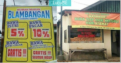 8 Spanduk Tempat Makan Ini Kocaknya Bikin Perut Lapar