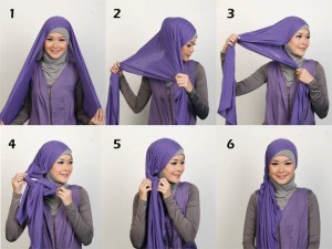 cara memakai jilbab segi empat untuk pipi tembem