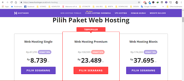 harga paket hostinger