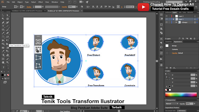Fungsi Transform Adobe Illustrator Lengkap, Tutorial adobe illustrator,