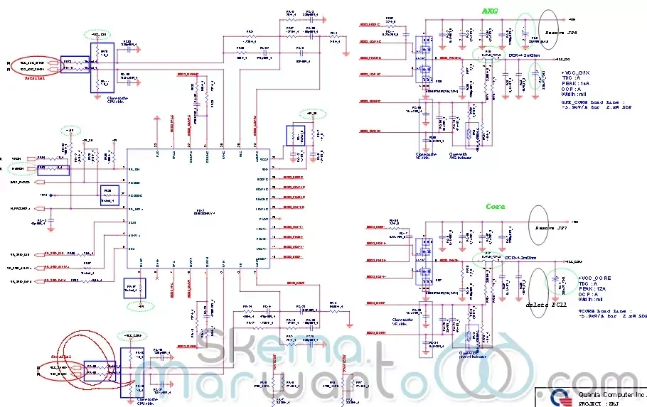 Acer Aspire E1-111, E3-111, V3-111P (Quanta ZHJ) - IC vcc core and vcc gfx