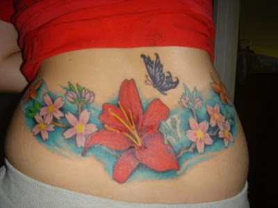 Lower Back Tattoo Flower Lower Back Tattoo with Butterfly and Flower Tattoo