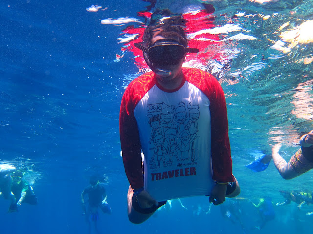 Backpacker snorkeling