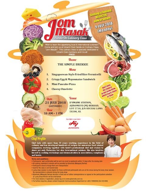  “JomMasak” hands-on Culinary Class Free