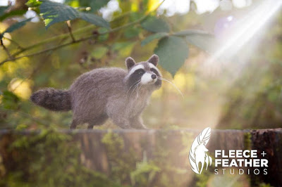 Fleece + Feather Studios - needlefelted raccoon