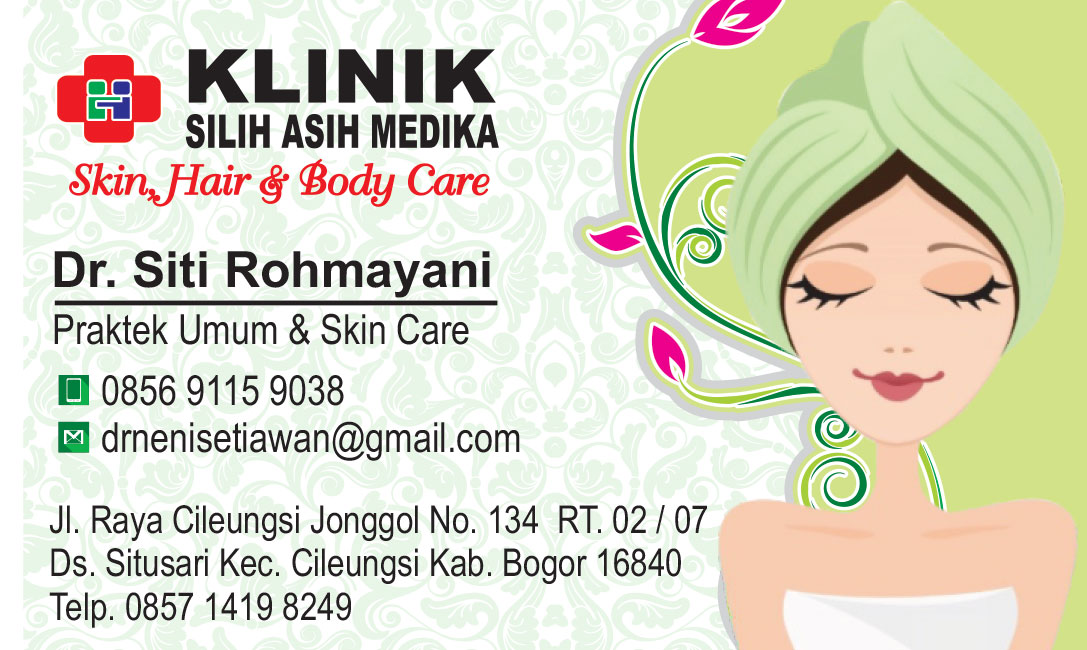 contoh Desain  Kartu  Nama  Skin Care Klinik Silih Asih 