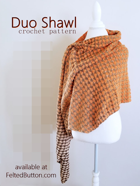 Duo Shawl Crochet Pattern by Susan Carlson of Felted Button
