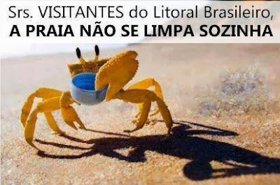 Senhores visitantes do Litoral Brasileiro: A praia não se limpa sozinha.