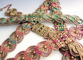 Beaded macrame bracelets.