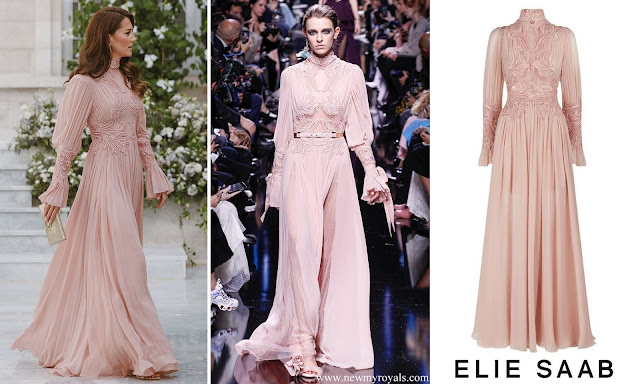 Princess of Wales wore Elie Saab Dusty Pink Embroidered Gown