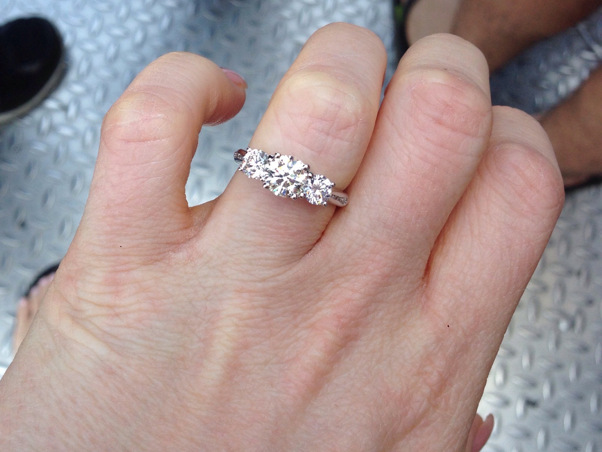 three stone engagement rings