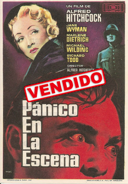 Programa de Cine - Pánico en la Escena - Marlene Dietrich - Michael Wilding - Jane Wyman
